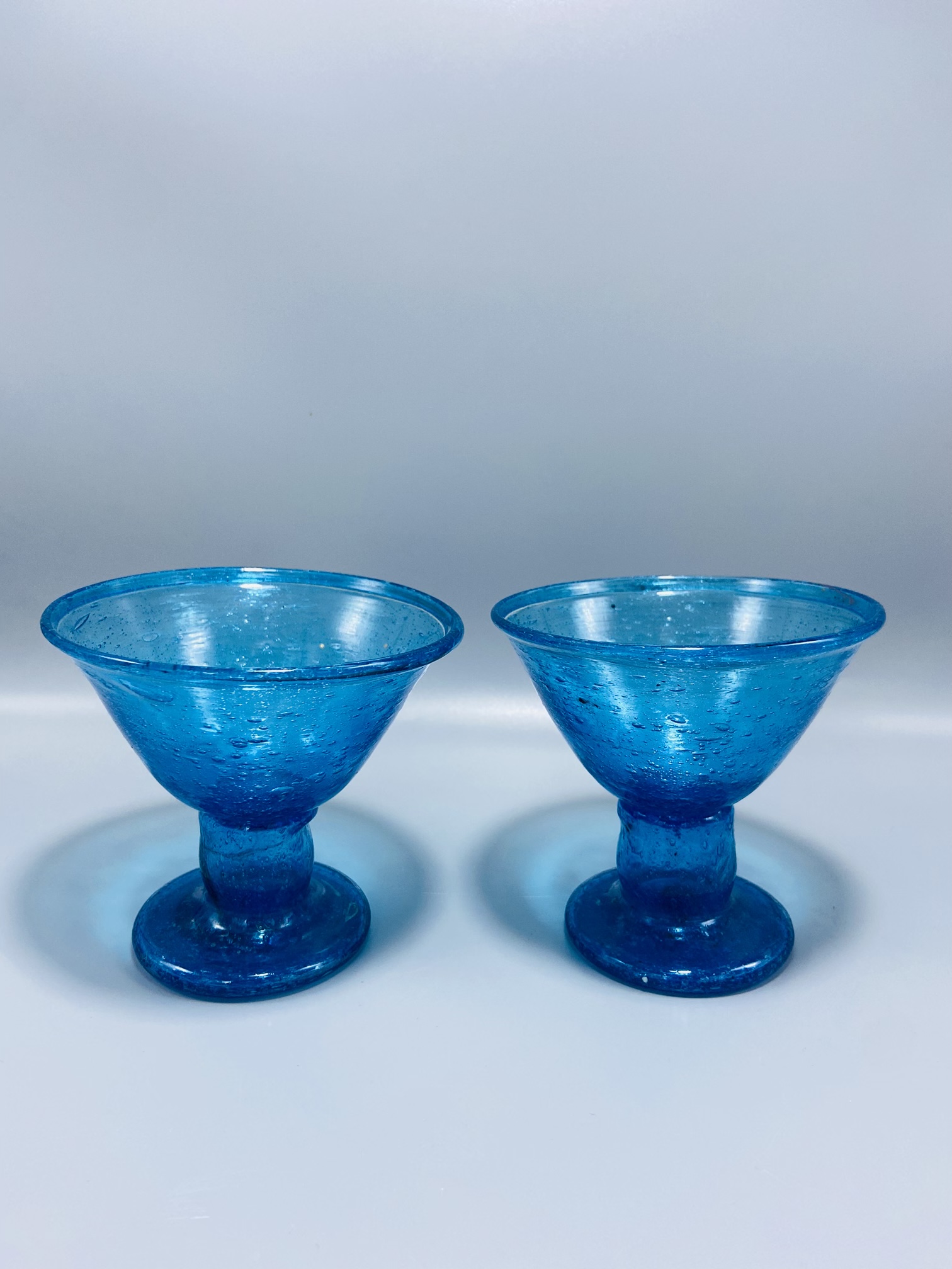 Blue Glass Dessert Cups