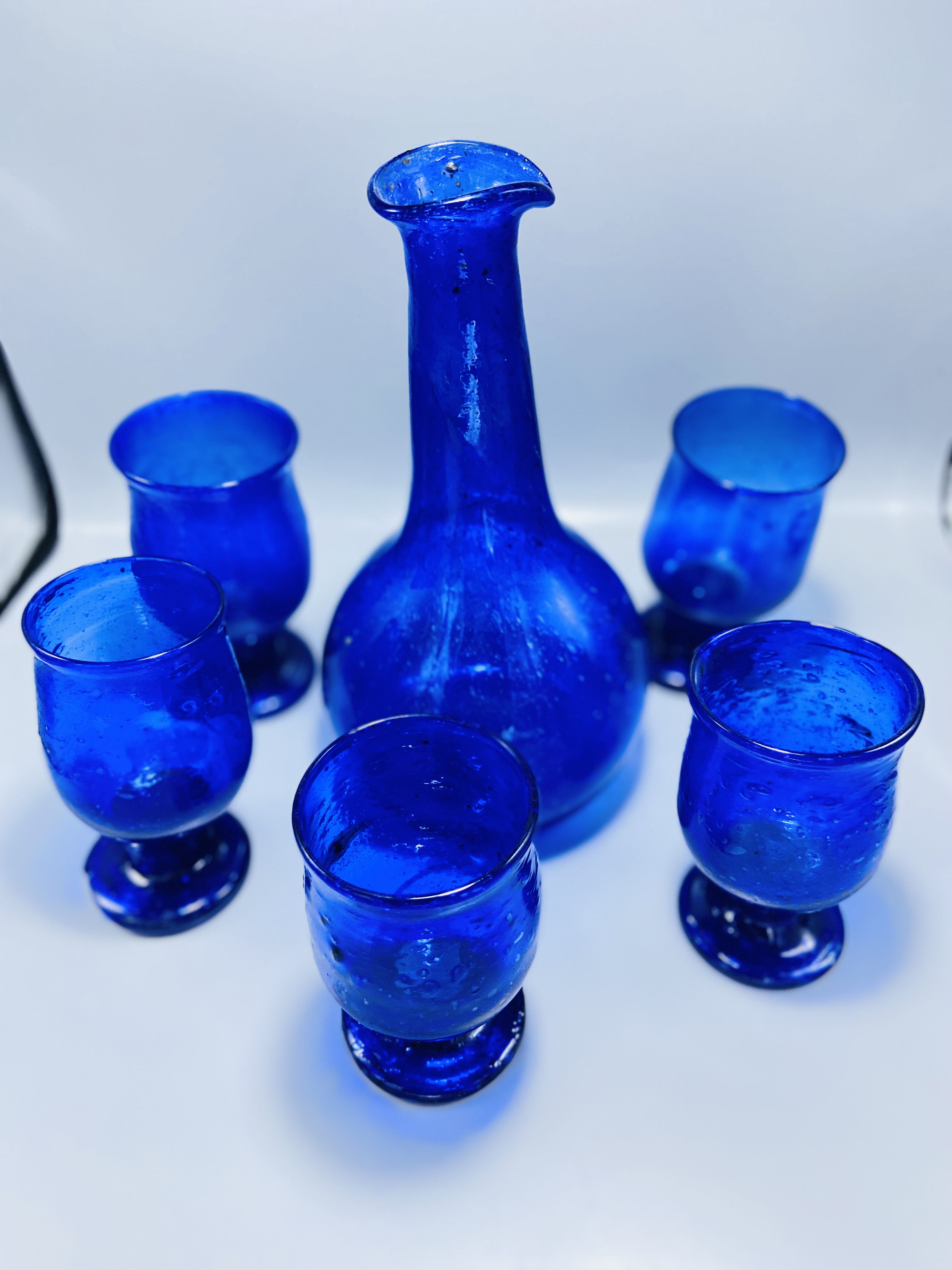 Blue Glass Decanter Set