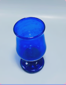 Blue Glass Goblet Elegant hand-blown decorative cup