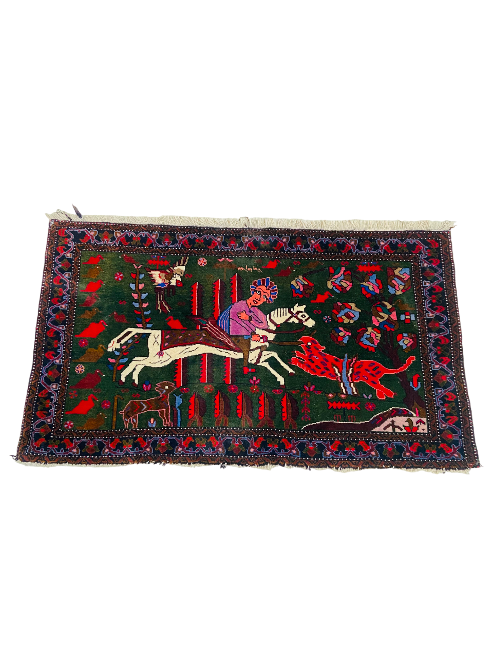 Vintage Afghan War Rug from Herat Afghanistan for wall