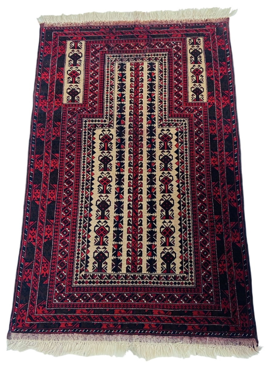 Handmade afghan Prayer Rug made in Herat Afghanistan with Kawdani painting