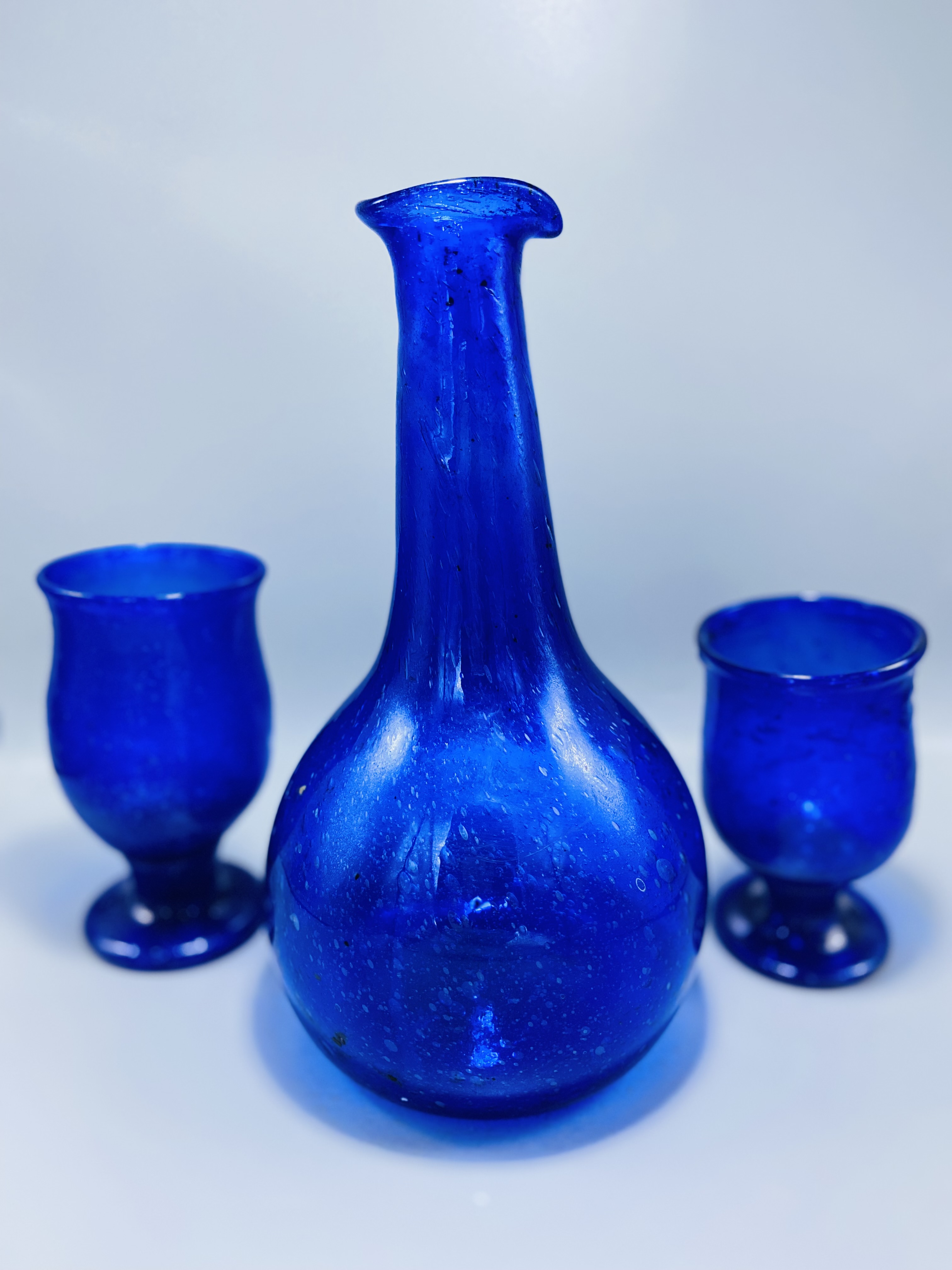 Blue Glass Decanter Set