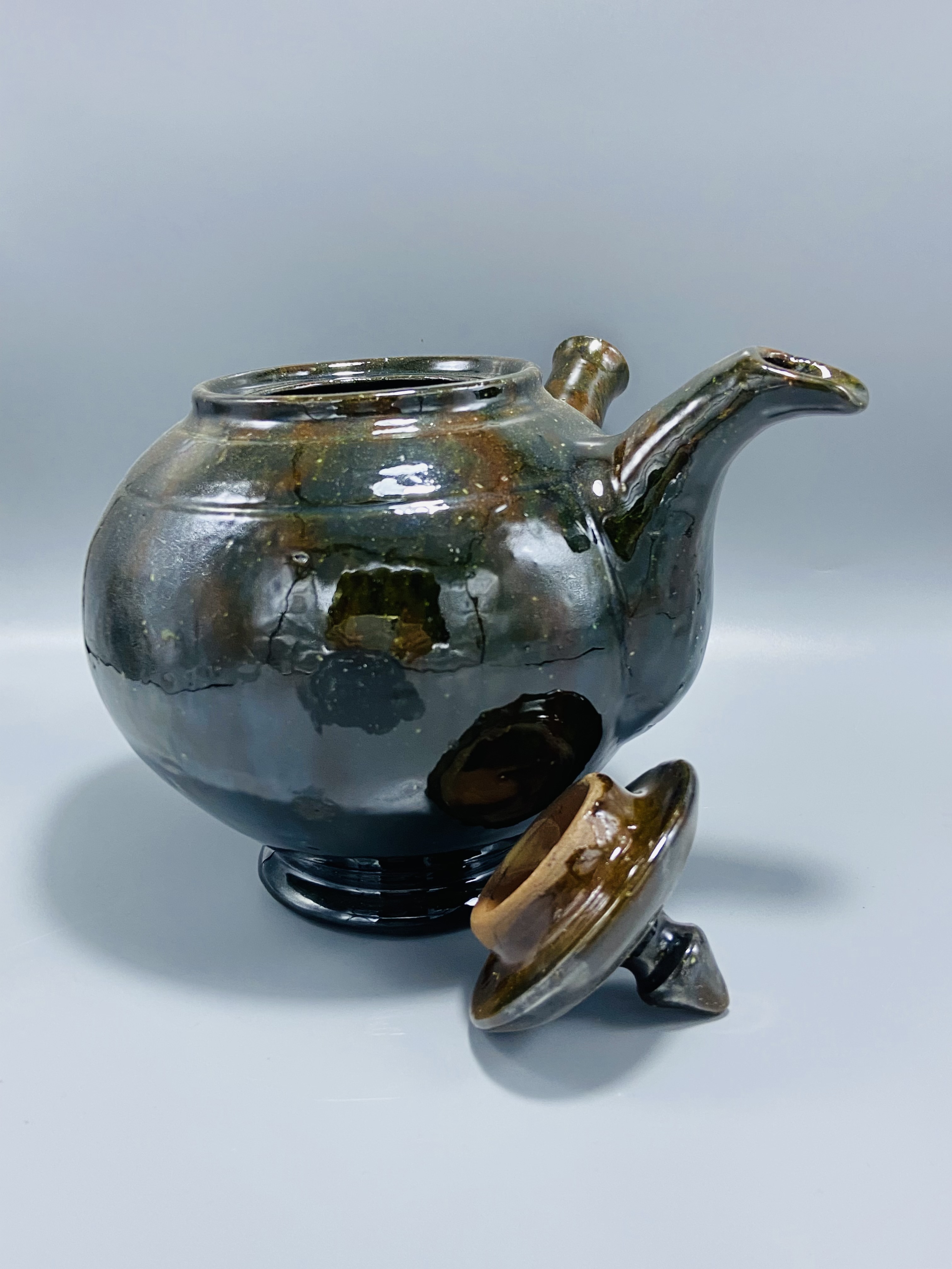Handcrafted Ceramic Teapot With two  glasses 