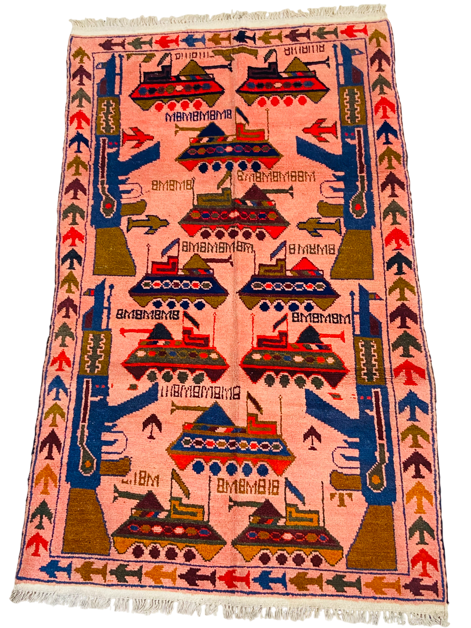 Handmade Afghan War 30 years old Rug made in Afghanistan