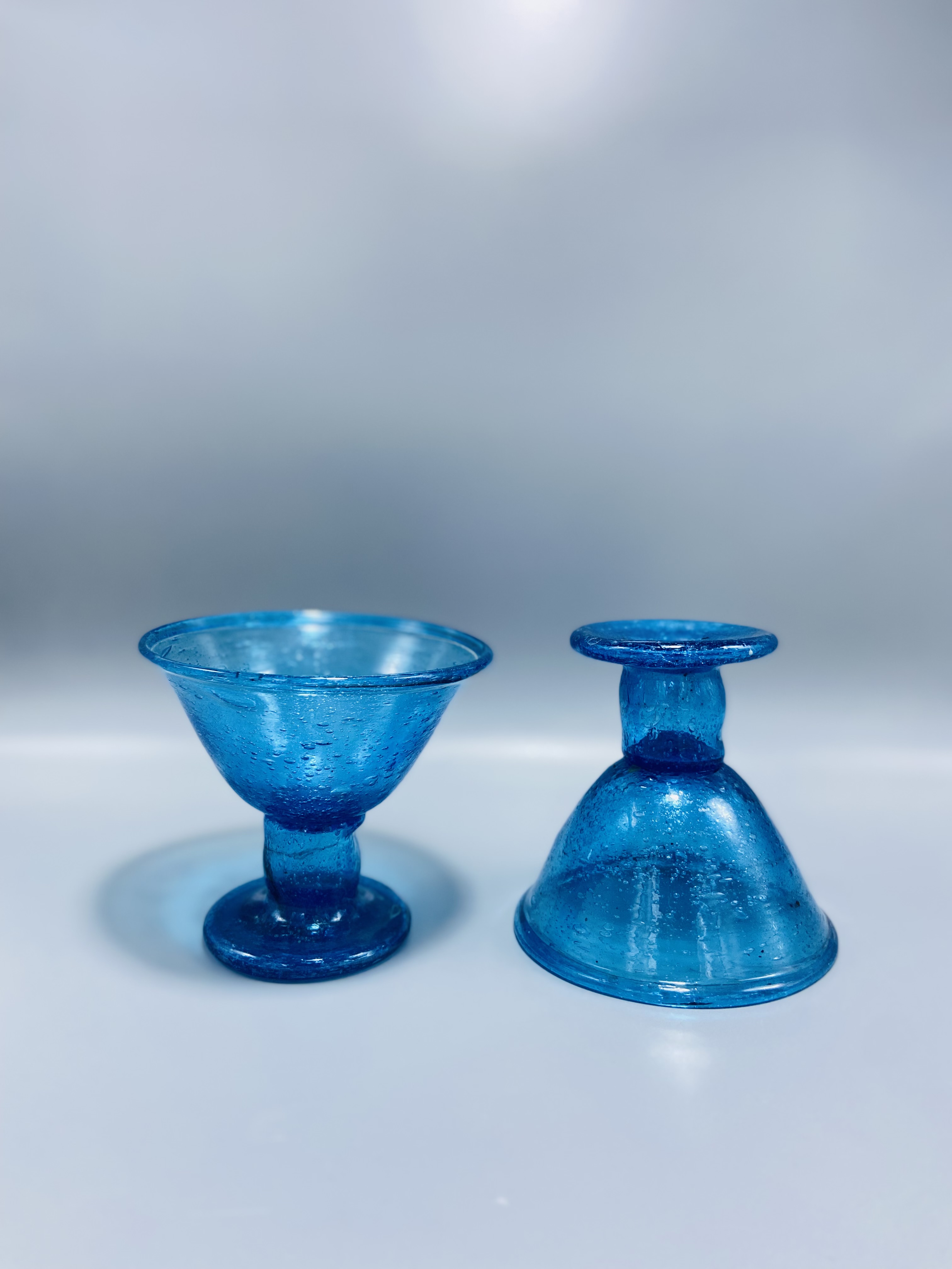 Blue Glass Dessert Cups