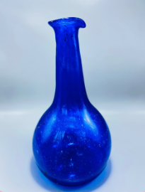 Handblown Blue Glass Vase