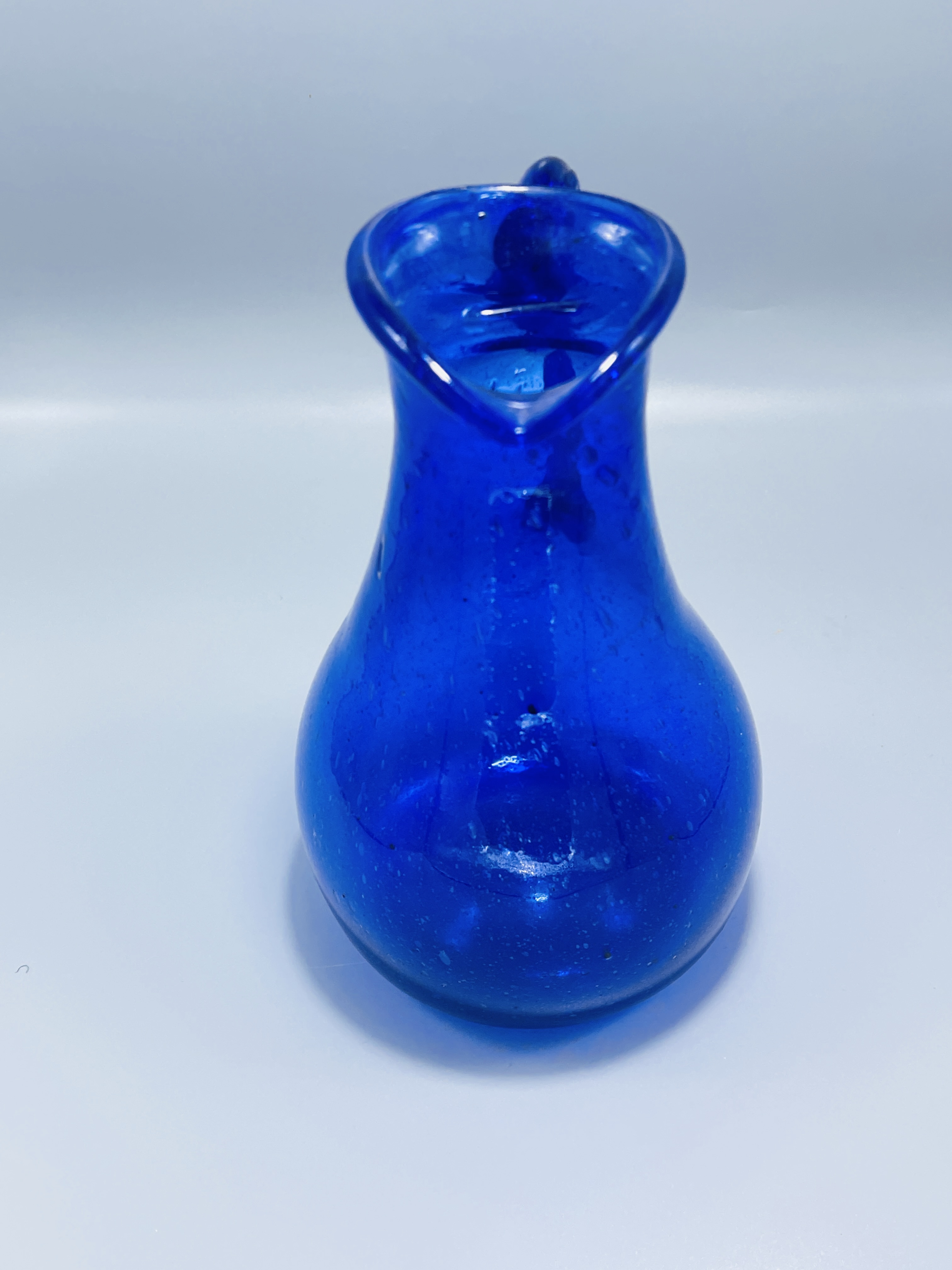 Vintage Blue Glass Pitcher