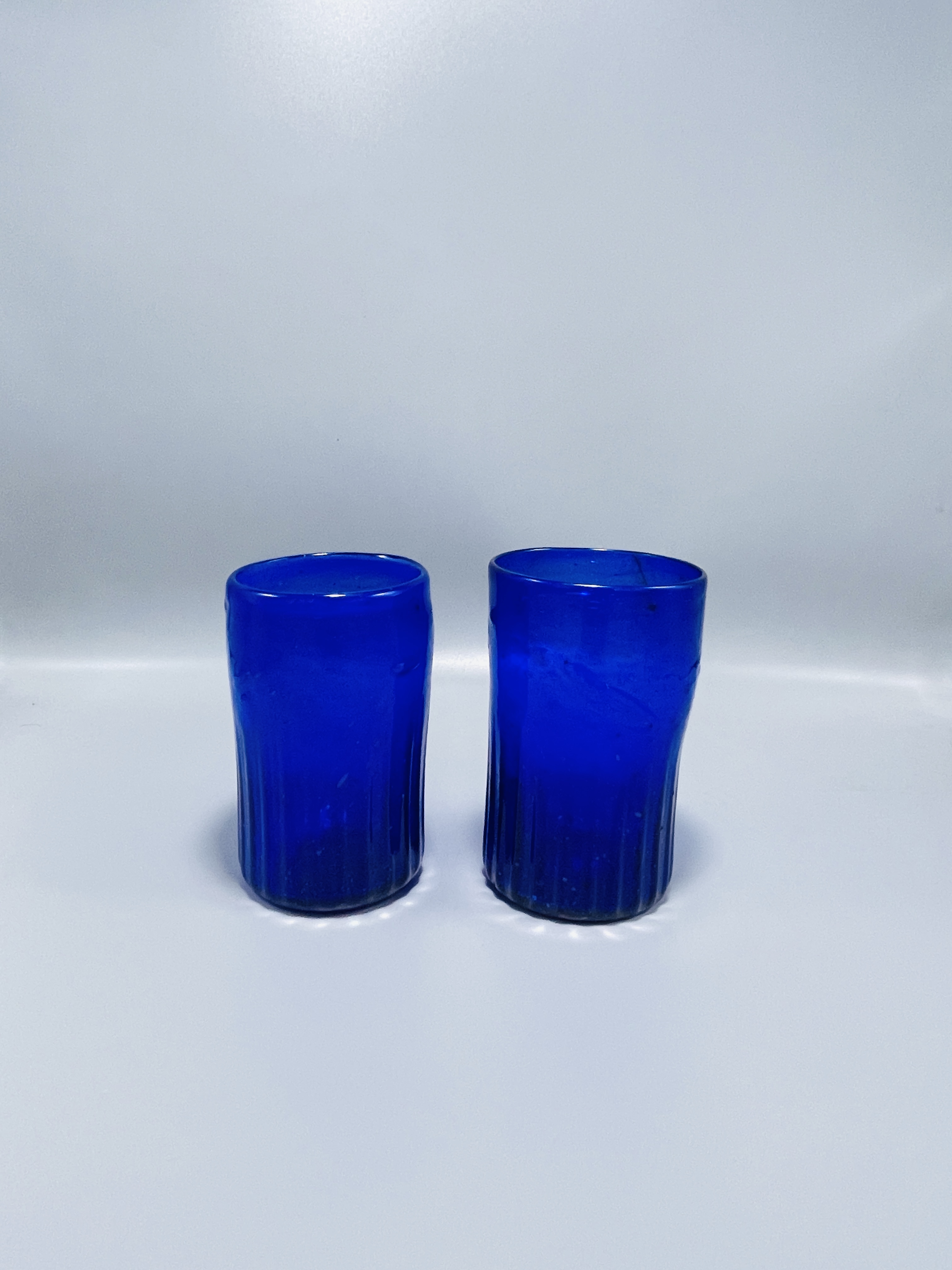 Blue Glass Jug and Tumbler Set