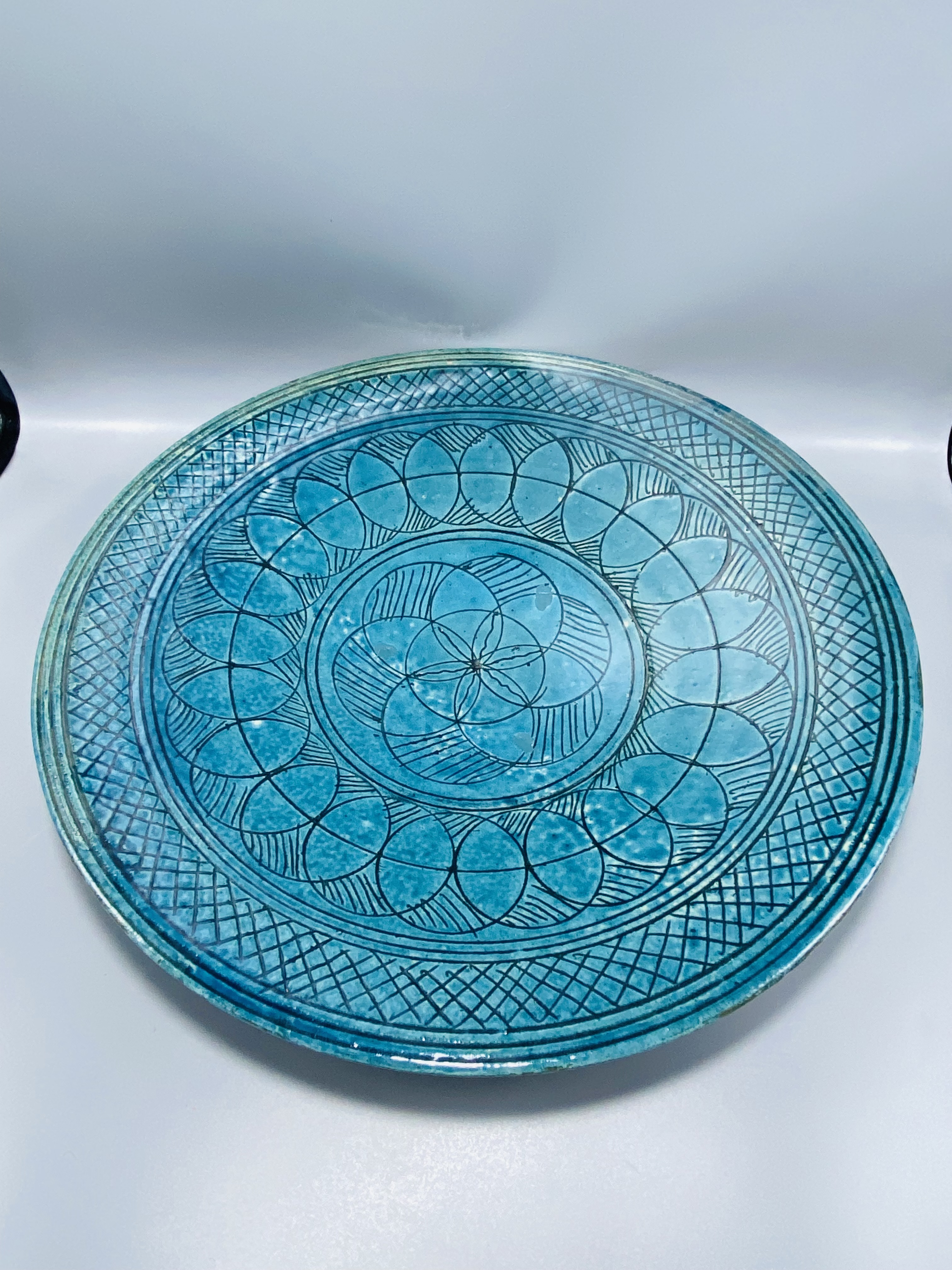 Handcrafted Blue Ceramic Plate