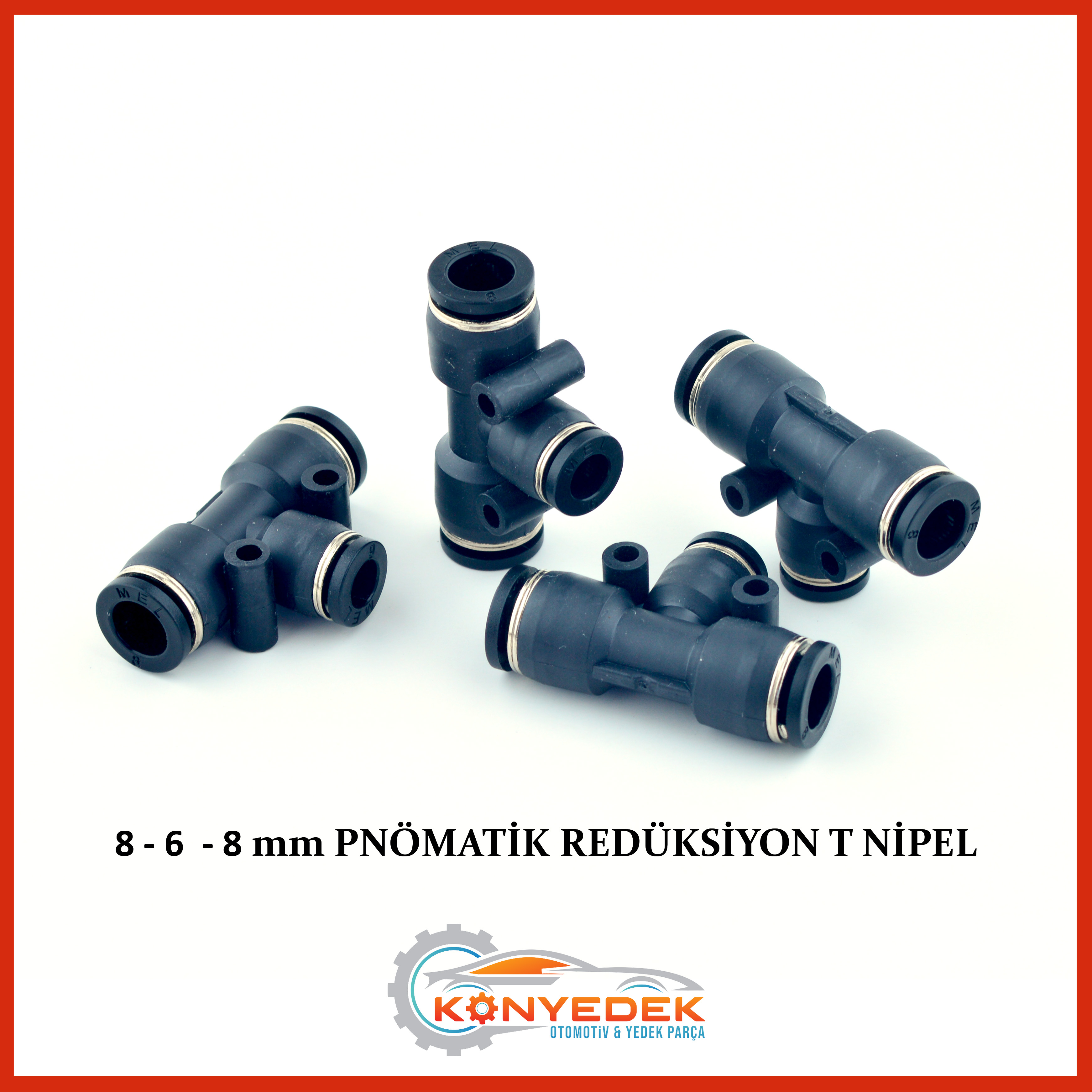 Pnömatik Redüksiyon T Nipel 8-6-8 mm
