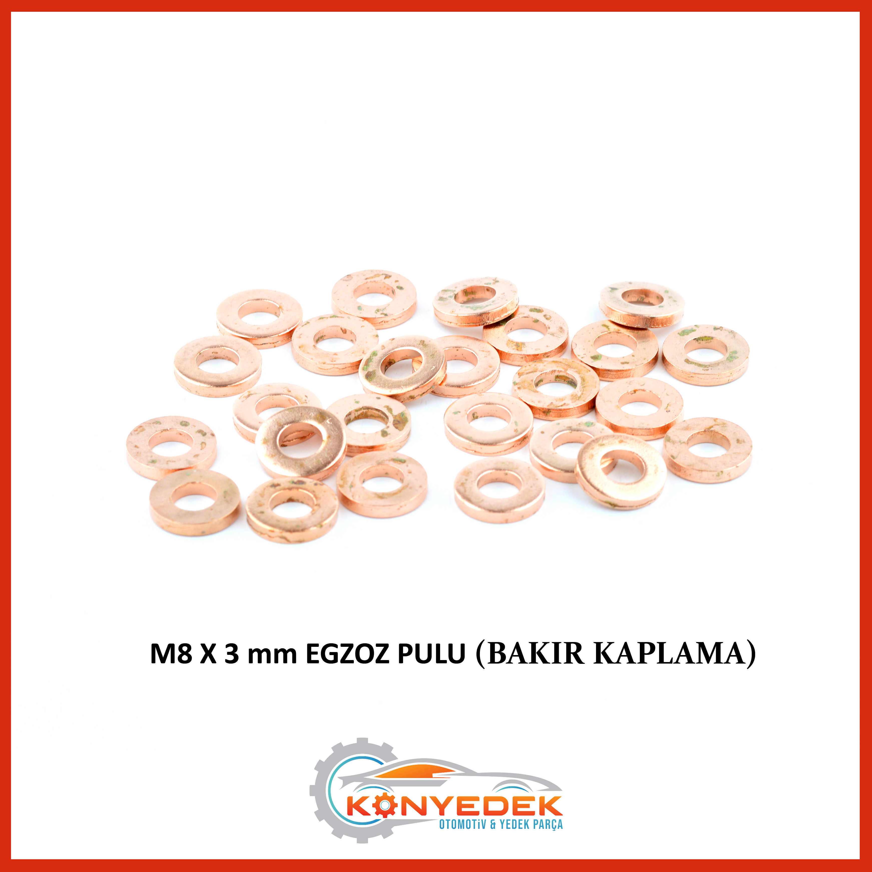 M8 x 3 mm Egzoz Pulu