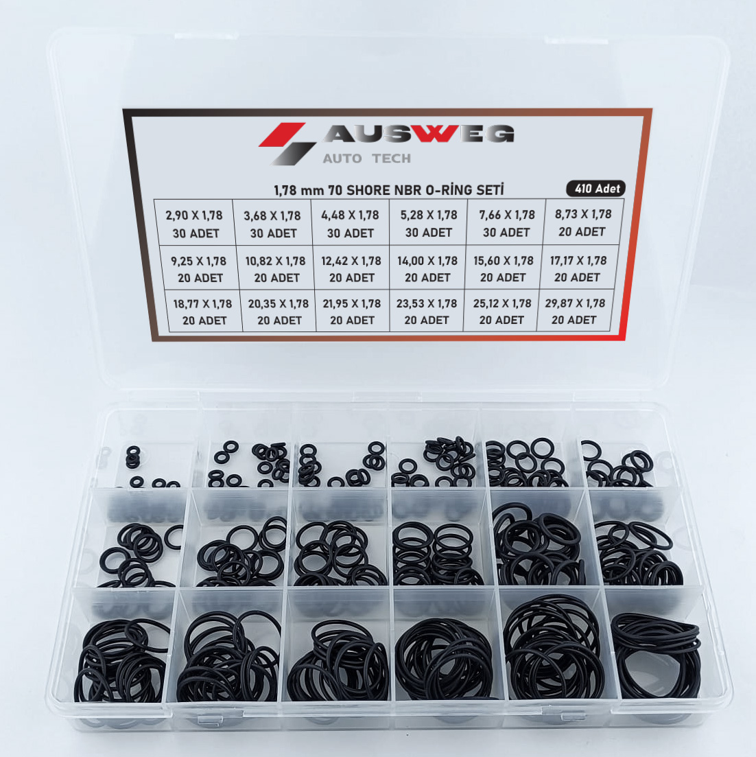 1,78 mm 70 Shore NBR O-Ring Seti – 410 Adet