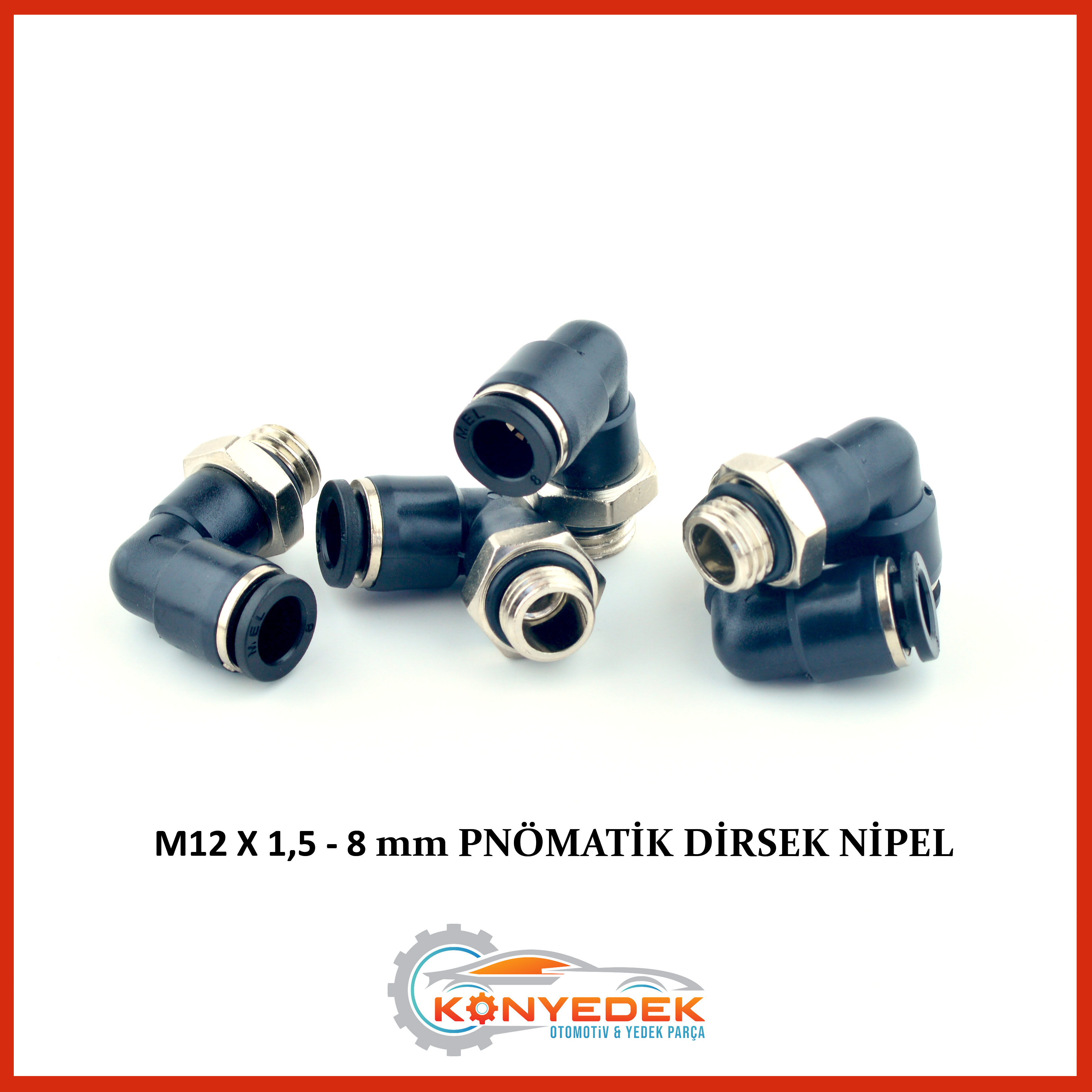 M12 X 1,5 - 8 mm Pnömatik Dirsek Nipel