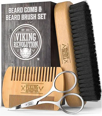 Viking Revolution Beard Comb & Brush Set