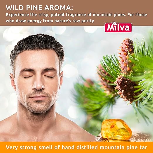 Milva Pine Tar Shampoo for Seborrheic Dermatitis - 500ml Natural Dandruff Shampoo - Anti Dandruff Shampoo - Psoriasis Shampoo - Solution for Dry Itchy and Flaky Scalp Treatment
