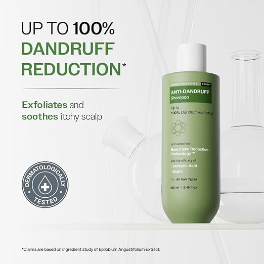 Bare Anatomy Expert Anti-Dandruff Shampoo | Targets Oily Scalp and Sheds Dry Flakes Clears Away Dandruff Flakes Relieves from Excessive Oil | 250 ml