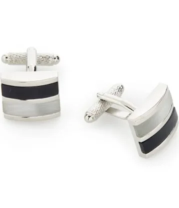Silver and Black Cufflinks