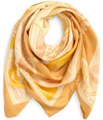Floral Print Silk Scarf