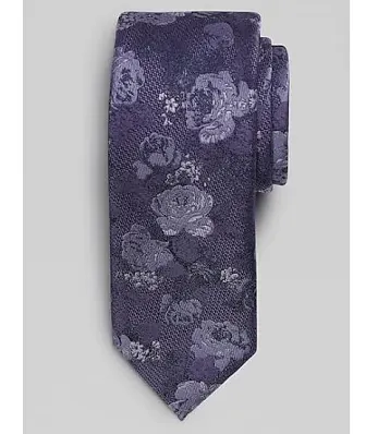 Purple Floral Silk Tie