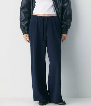 Navy Blue Wide-Leg Pants