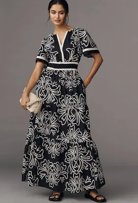 Embroidered Maxi Dress