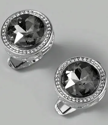 Crystal Silver Cufflinks