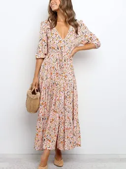Floral Print Maxi Dress