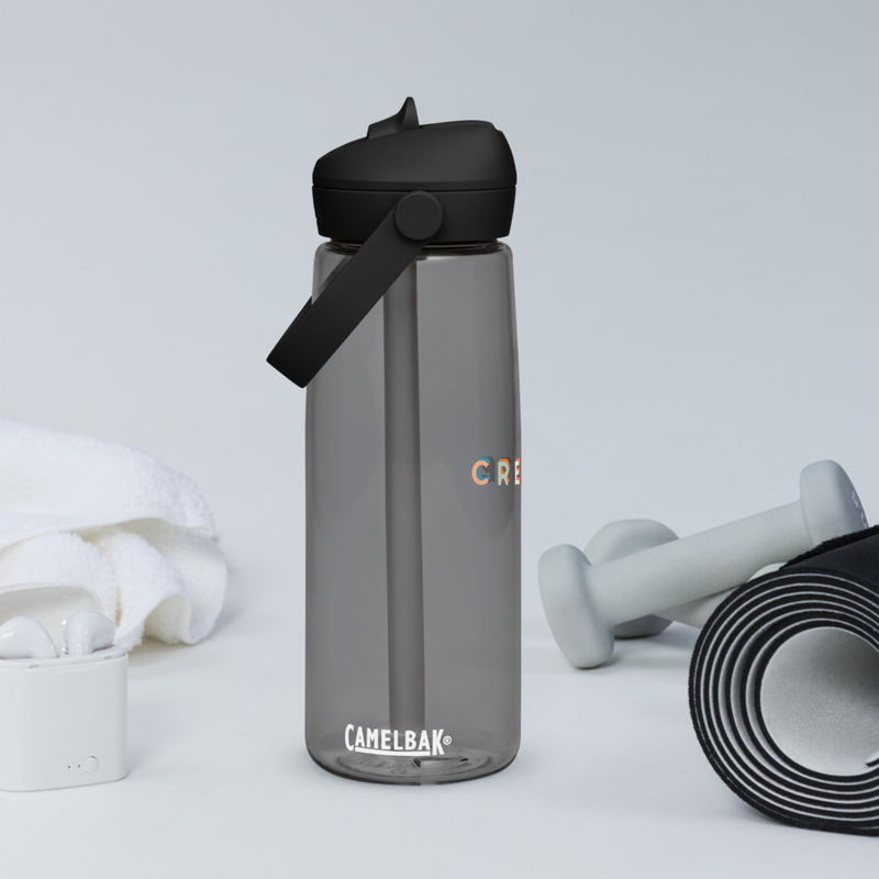 Flip straw water bottle