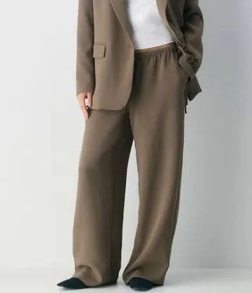 Wide-Leg Taupe Trousers