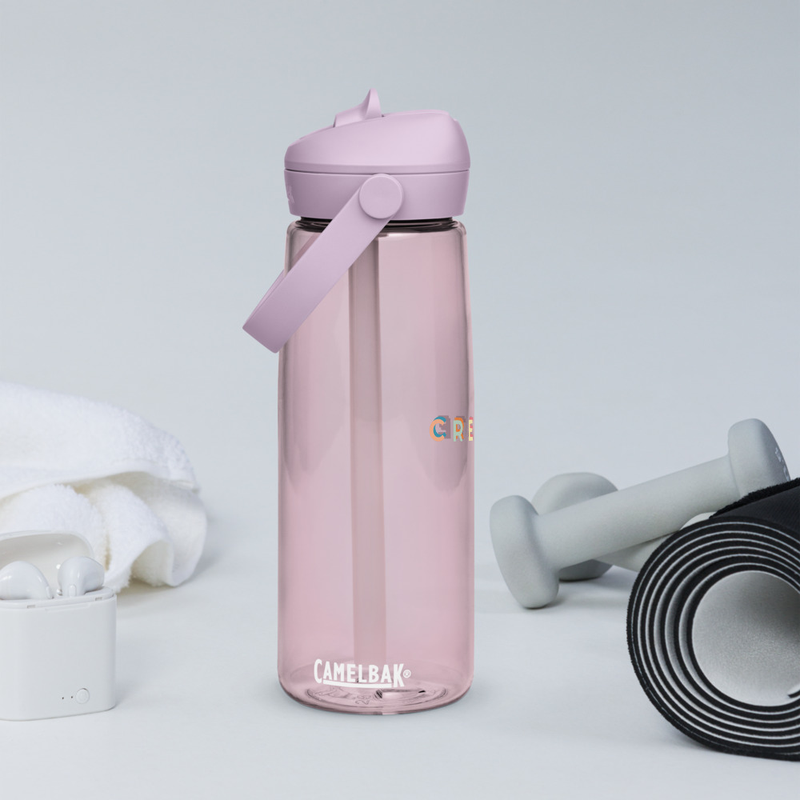 Flip straw water bottle