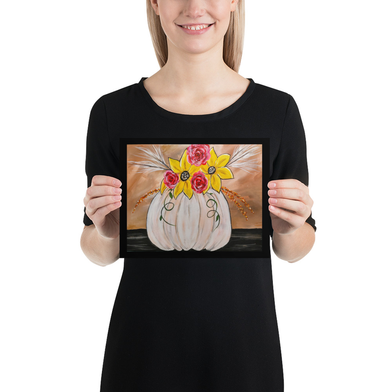 White Pumpkin Fall Photo paper poster