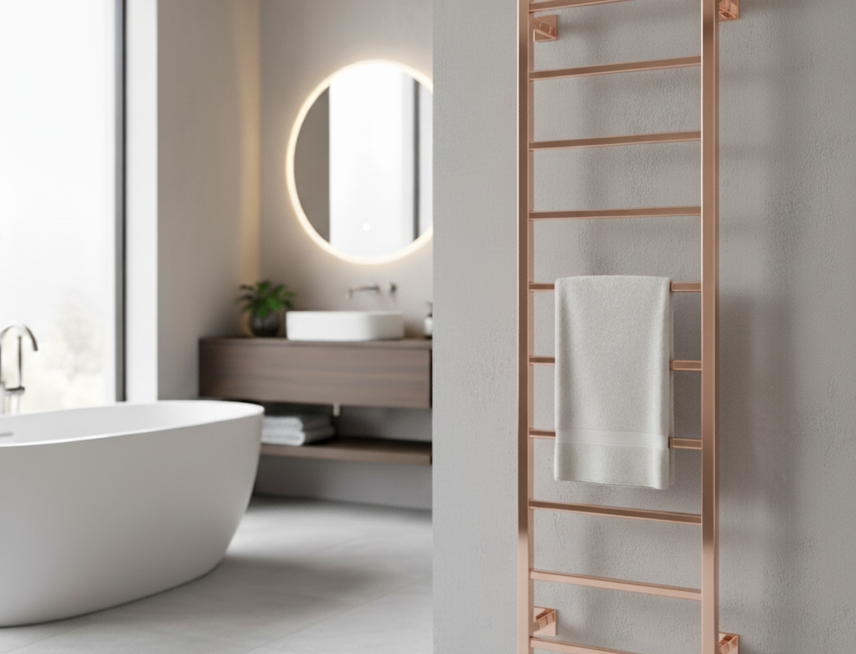 Tushingham Dry Electric Towel Rail -  Rose Gold