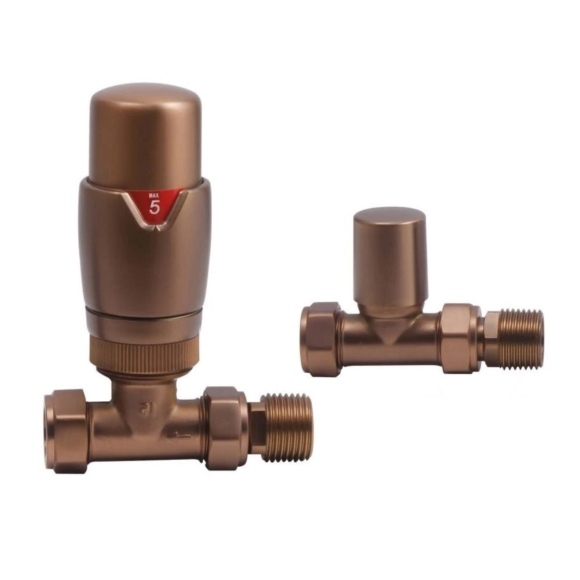 Straight TRV and lockshield Set
