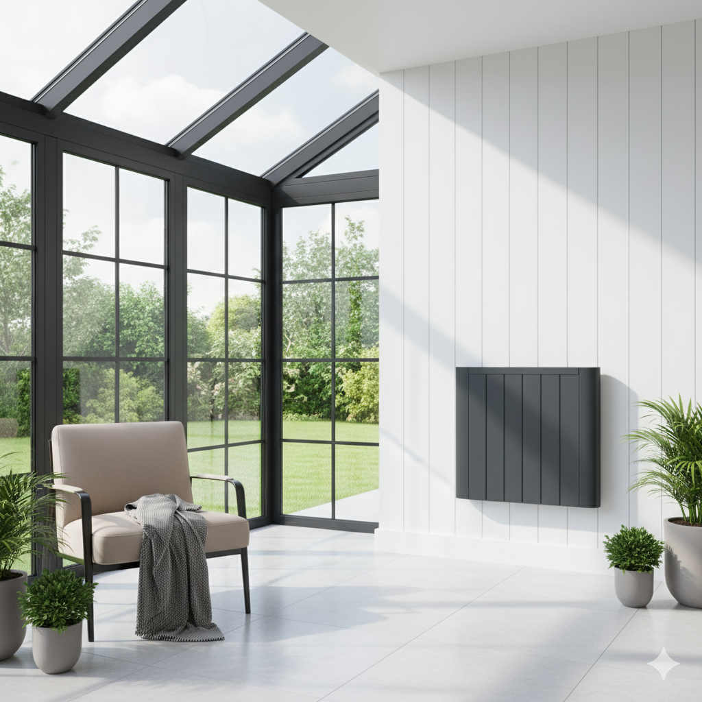 Serre Anthracite Electric Aluminium Radiator