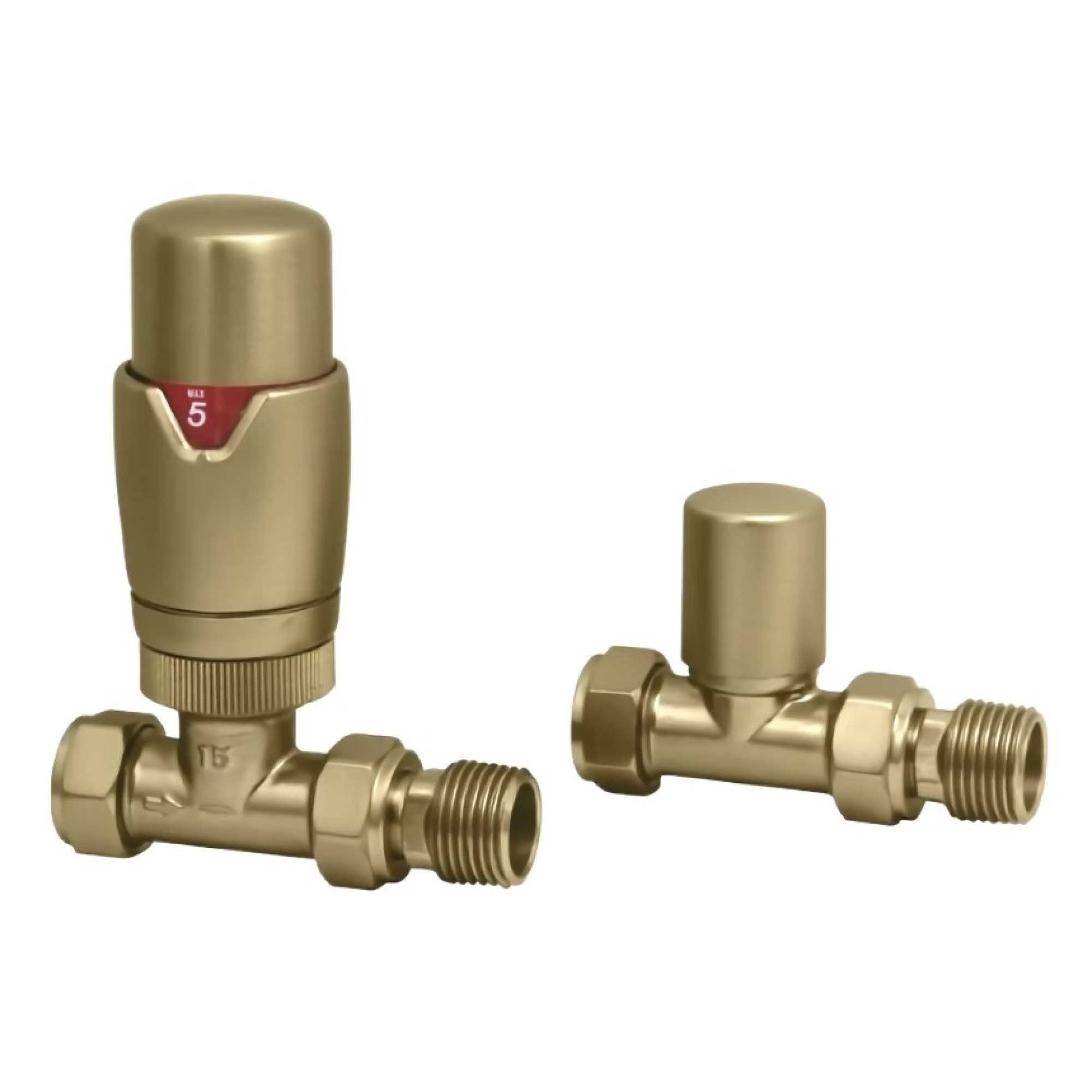 Straight TRV and lockshield Set