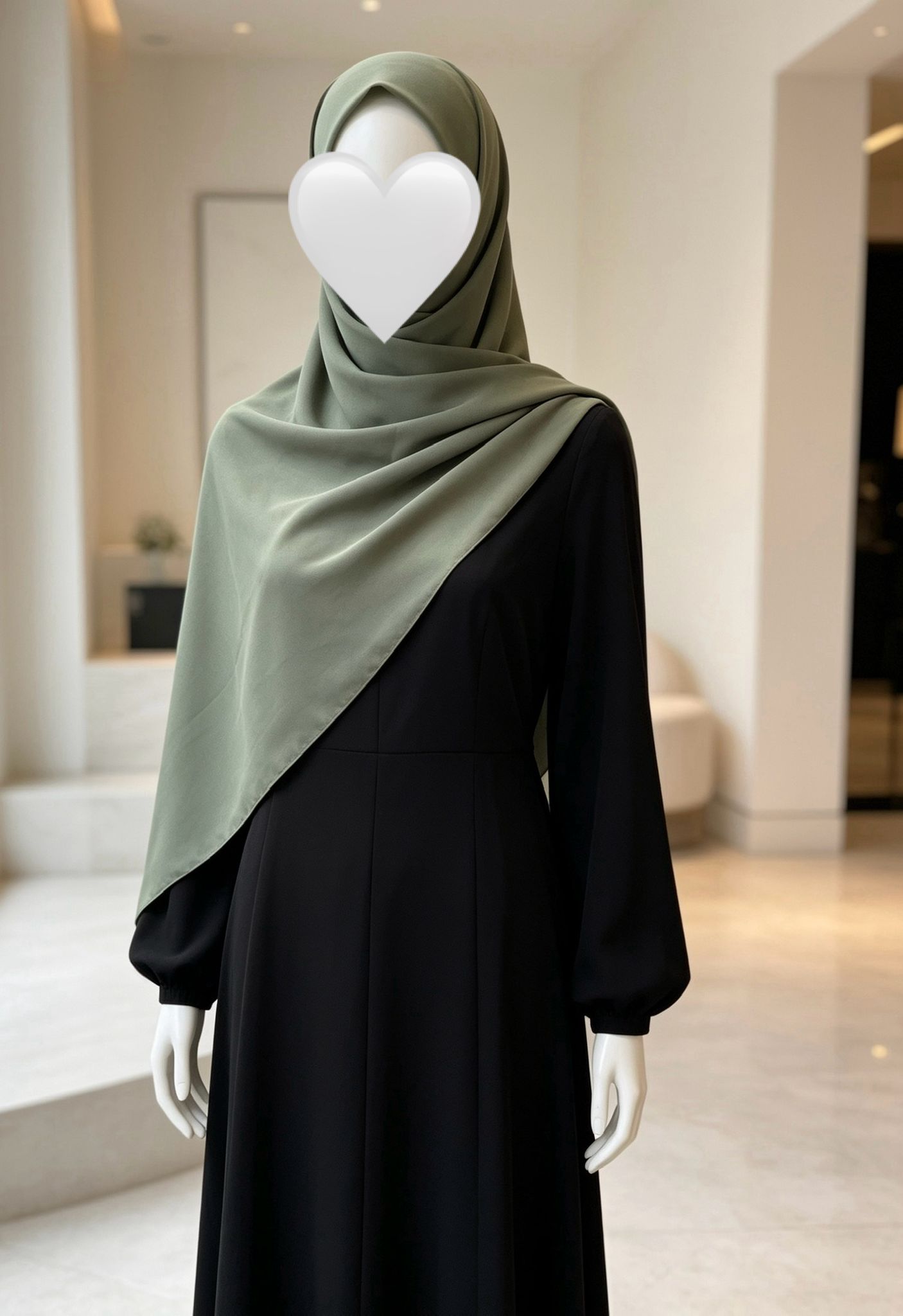 Hijab Soie de Médine - Vert Soyeux