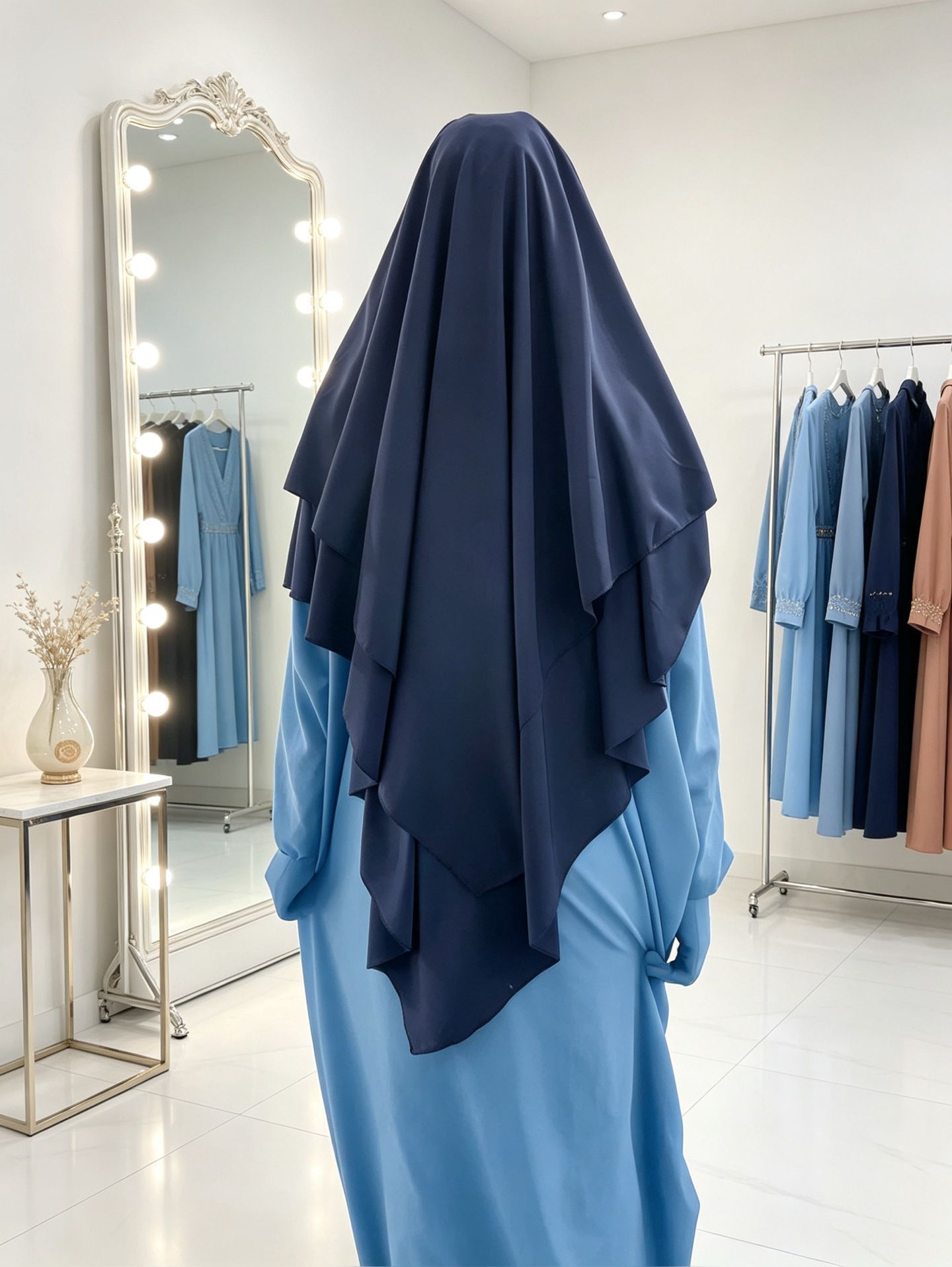 Khimar 2 voiles - Soie de Médine