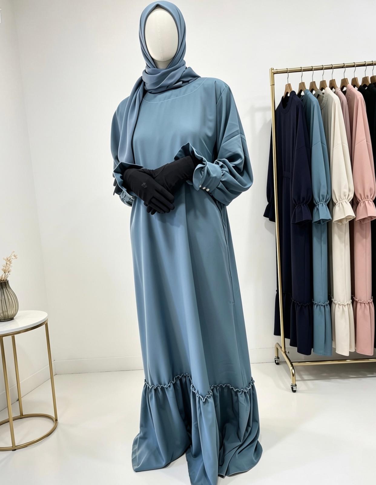 Abaya Bleu Charron