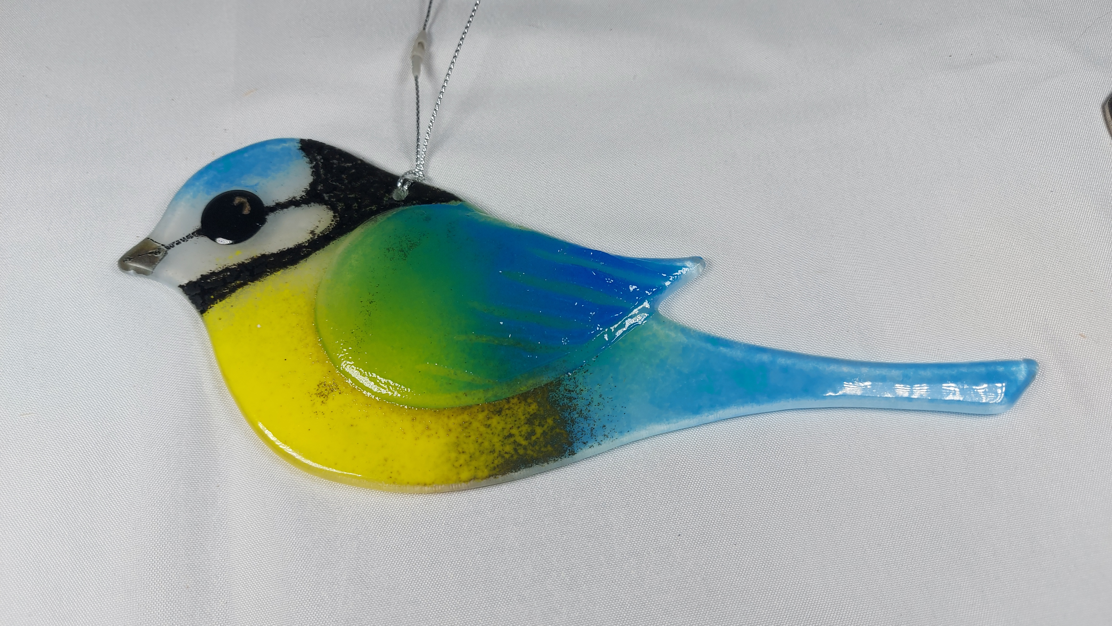 Glass Blue Tit Bird Ornament