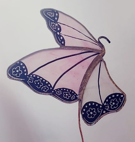 Unique, Handpainted Butterfly Plant Stake