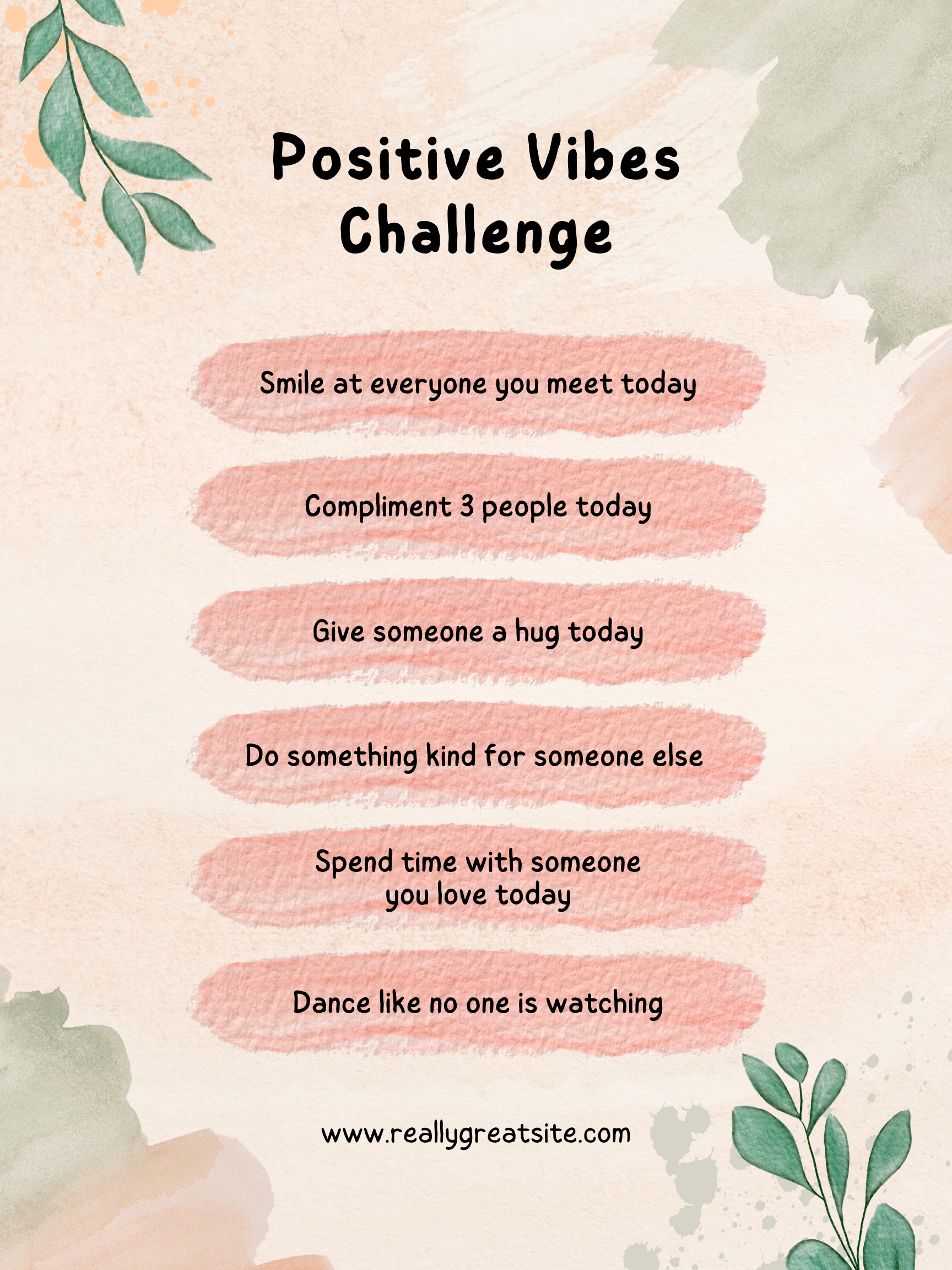 Positive Vibes Challenge Poster