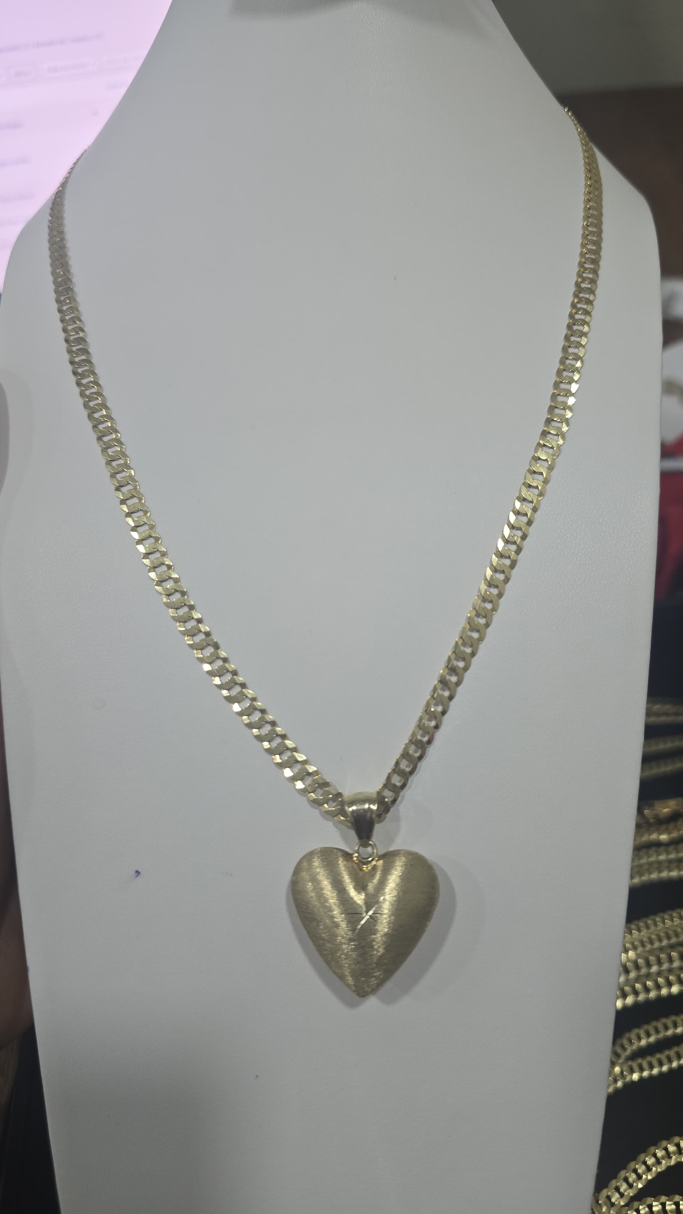 Gold Heart Pendant Necklace