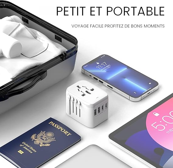 Adaptateur de Voyage Universel Compact et Sécurisé (Amazon CA)