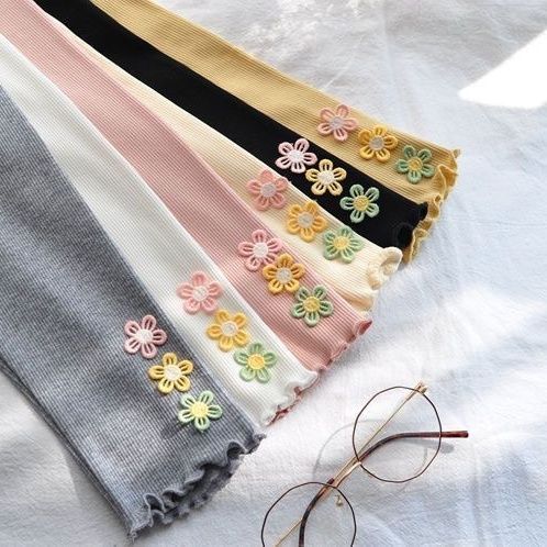 Floral Embroidered Girls Leggings