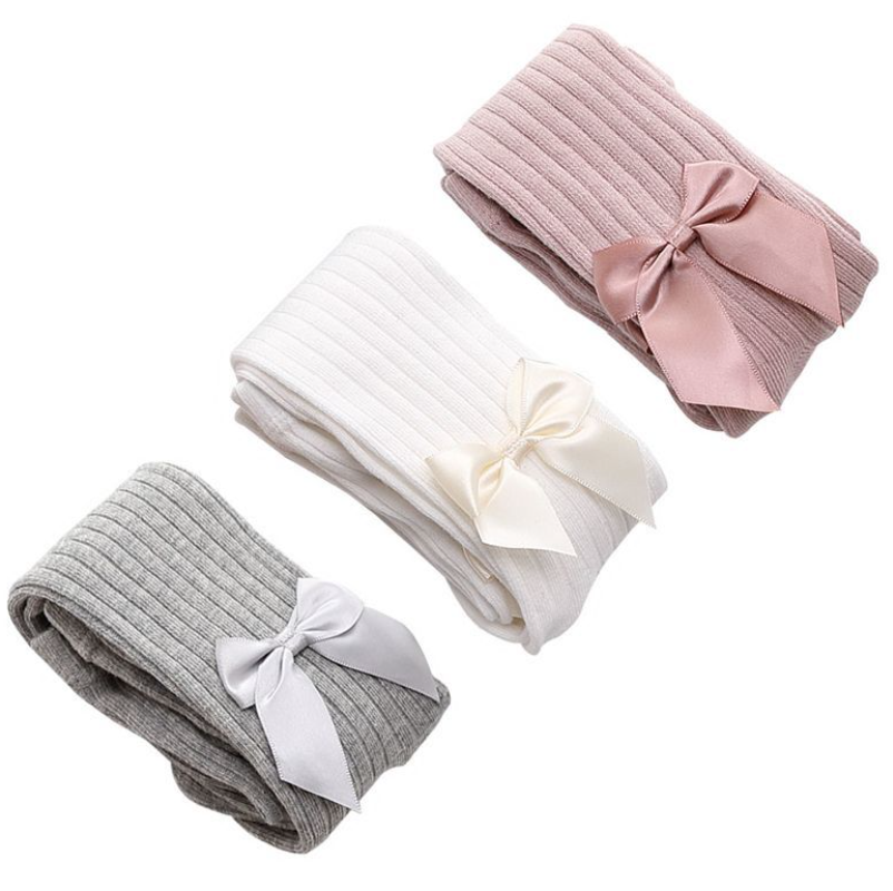 Baby Girl Knit Bow Tights Pantyhose Popsocks