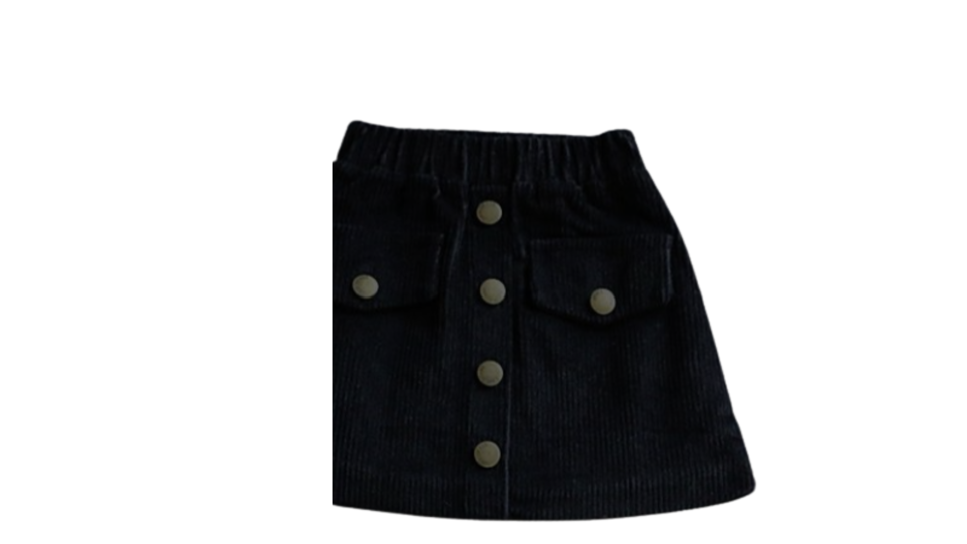 Black corduroy button skirt