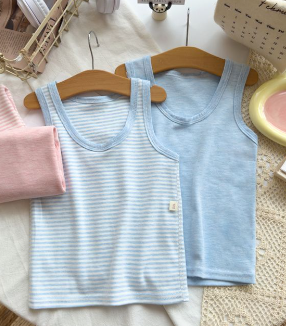 Sky Blue Children's Cotton Tank Tops/ S