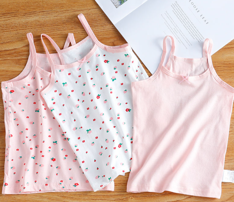 Girls' Cotton Camisole Singlet Set