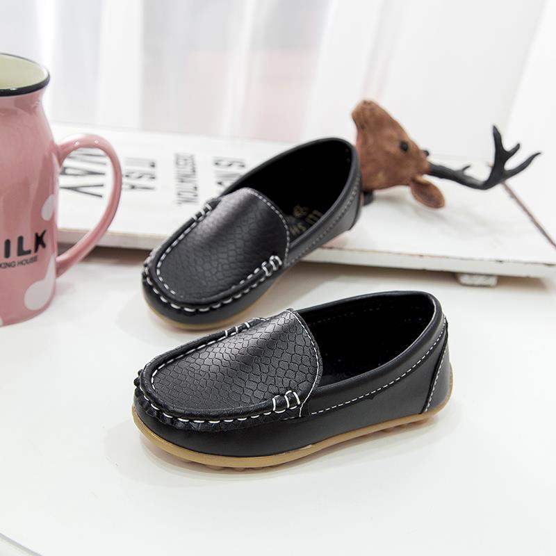 Children's Black Moccasin Shoes
