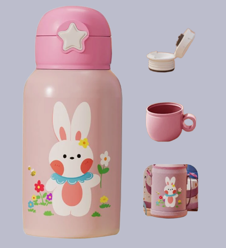 Cute Bunny Insulated Thermo Water Bottle